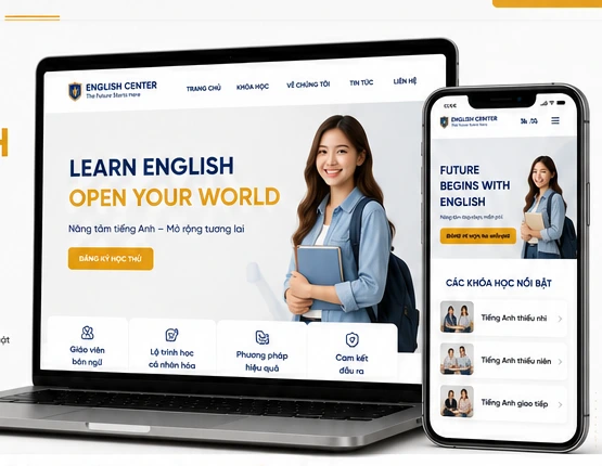 Thiết kế website trung tâm tiếng Anh